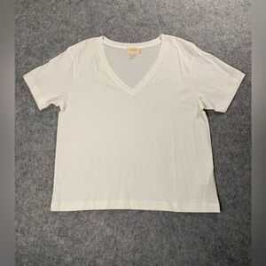 Nation LTD White Short Sleeve V-Back Tee